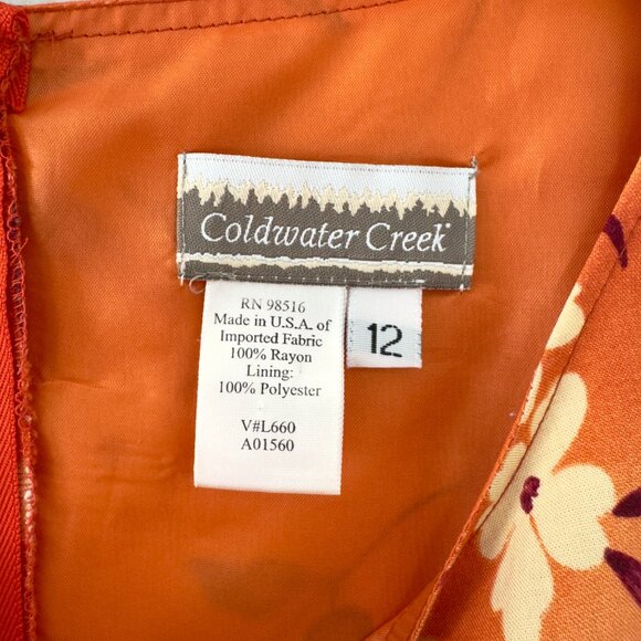 Coldwater Creek Orange Floral Hawaiian Print Maxi Dress - Picture 13 of 14